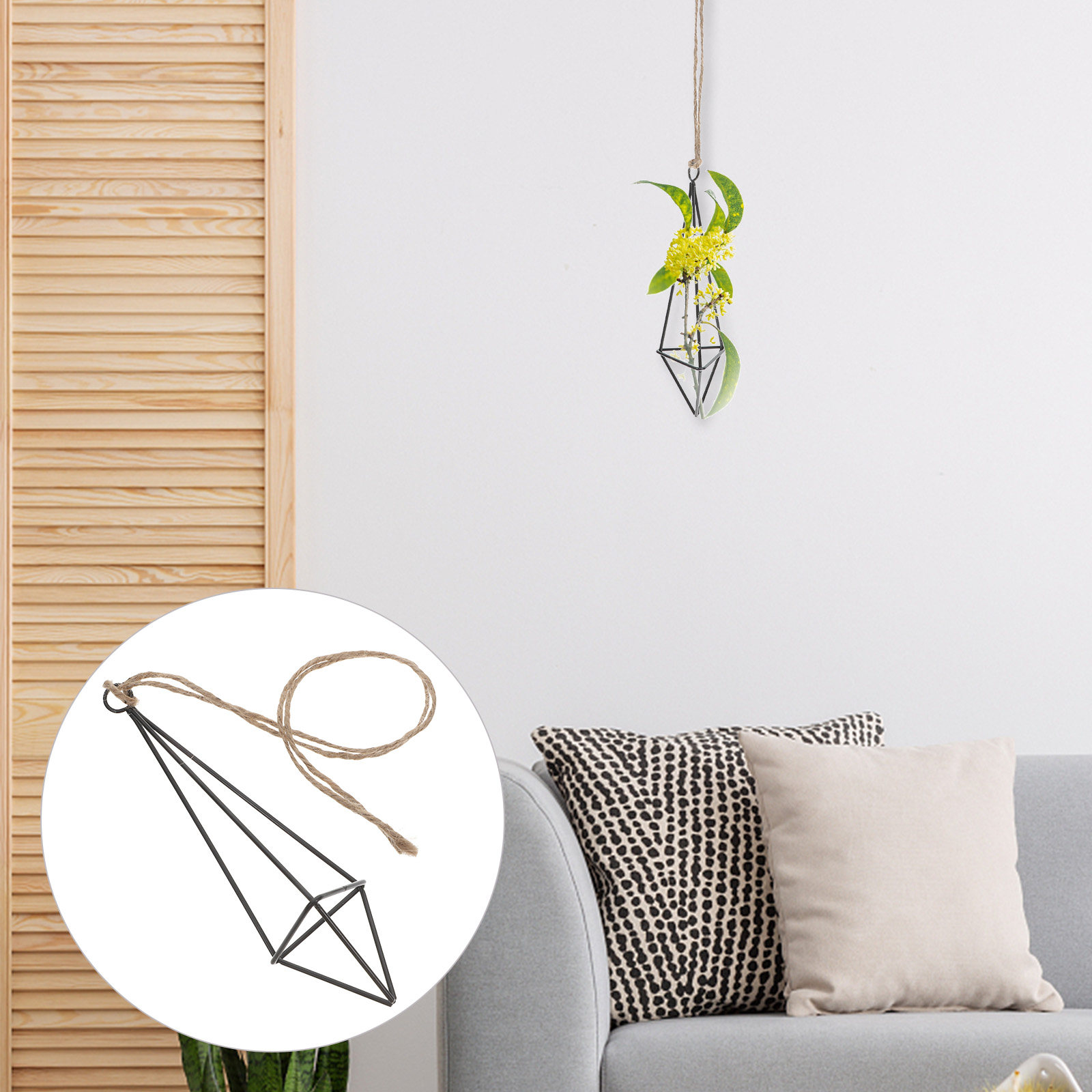 Spider Plant Hanging - Geometric Iron Art Air Plant Holder