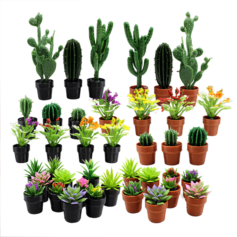 8Pcs Miniature Plastic Potted  - огляд і ціна Echeveria Succulent